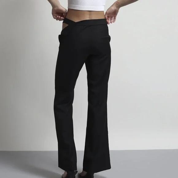 AYA MUSE | Mercury Pant Black Visible Thong Strap Low Rise Trousers S - Picture 2 of 15